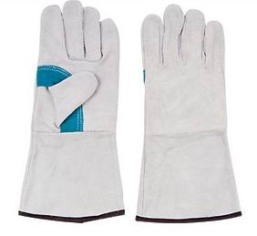 WG-E01, Split Cowhide Leather Welding Gloves, Grey , Cotton Lining