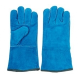WG-E01, Split Cowhide Leather Welding Gloves,Sky Blue, Cotton Lining