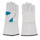 WG-E01, Split Cowhide Leather Welding Gloves, Grey , Cotton Lining