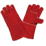 BT-5033 Series, Cow Split Leather Welding Gloves, Red, Cotton Lining