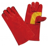 BT-502, Split Cowhide Leather Welding Gloves, Red, Cotton Lining