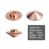 Laser Nozzle Single Layer D32*H15*M14 Caliber 0.8 - 4.0mm