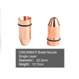 CINCINNATI Bullet Laser Nozzle Single/Double Layer D22.2*H10.7mm Caliber 0.8 - 4.0mm