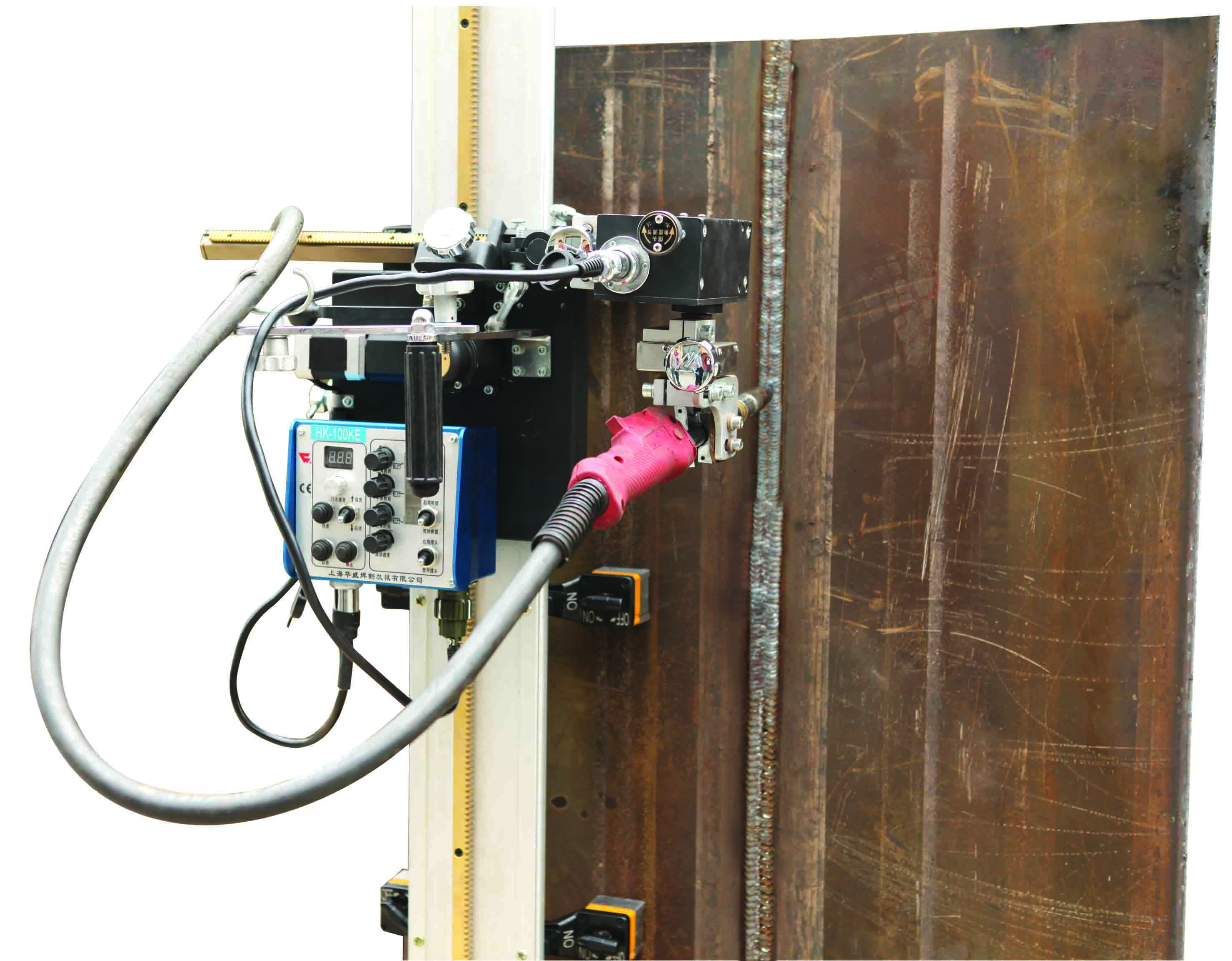 HK-100KE Vertical straight stitch oscillation welding tractor with movable controller